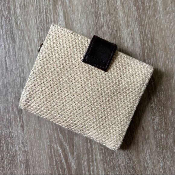 Etienne Aigner Small Wallet Card Holder Tweed Leather Money Pocket - Picture 4 of 4